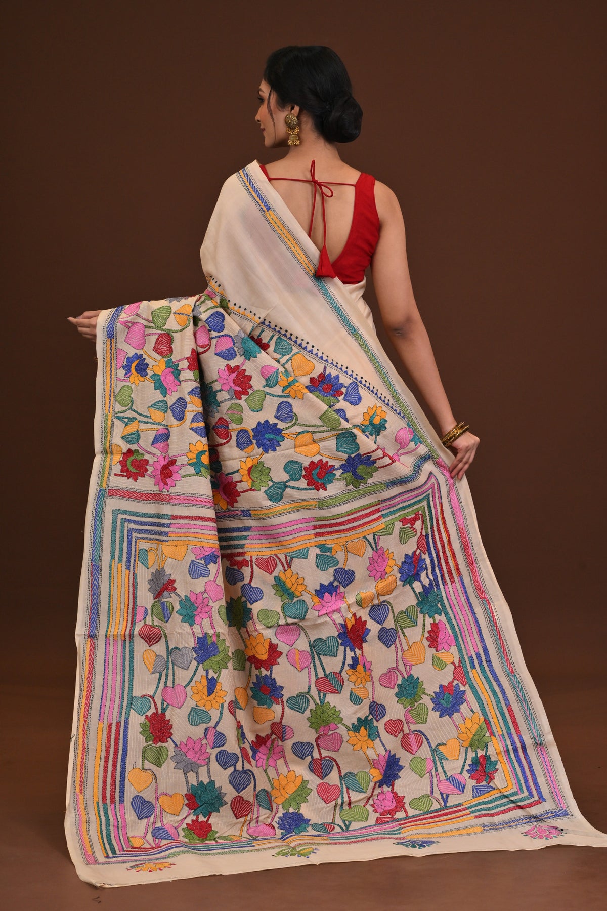 Pure Silk Kantha Saree