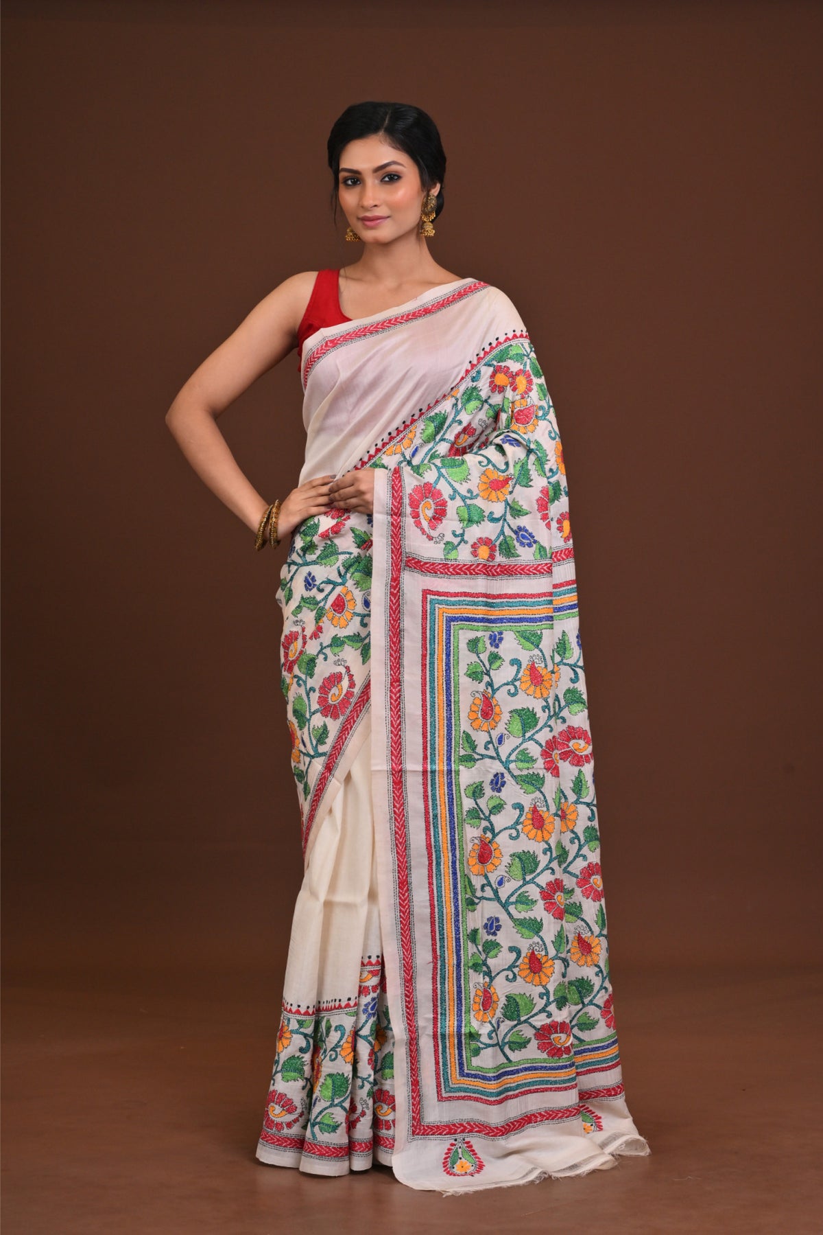 Pure Silk Kantha Saree