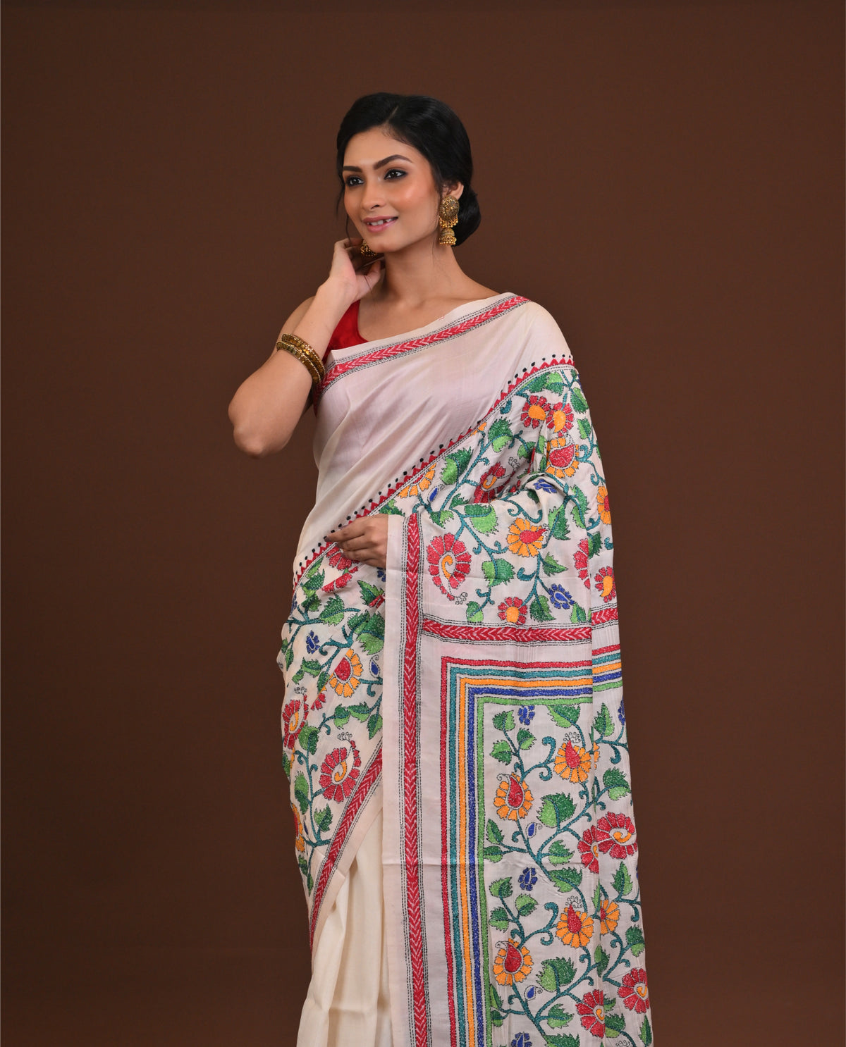 Pure Silk Kantha Saree