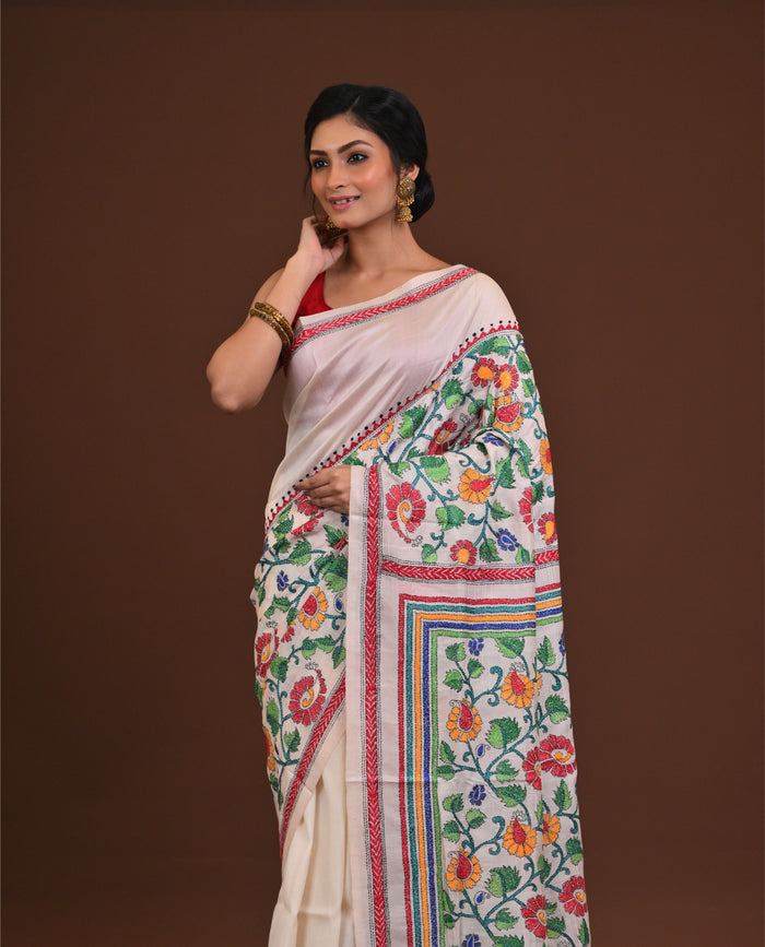 Pure Silk Kantha Saree