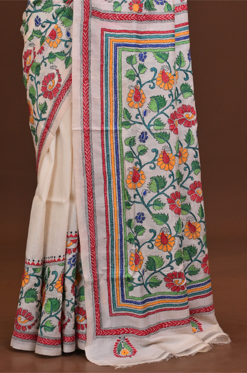 Pure Silk Kantha Saree