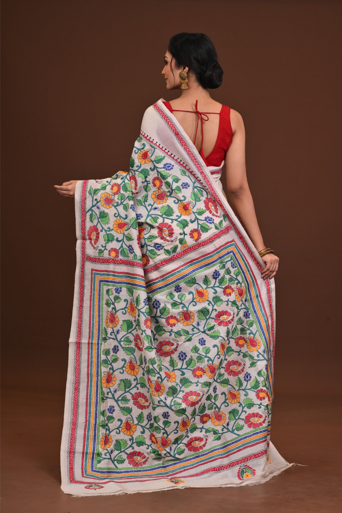 Pure Silk Kantha Saree
