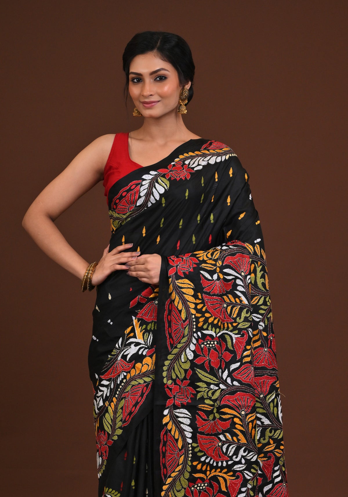 Pure Silk Kantha Saree