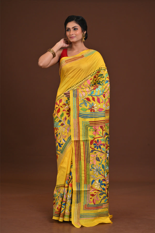 Pure Silk Kantha Saree
