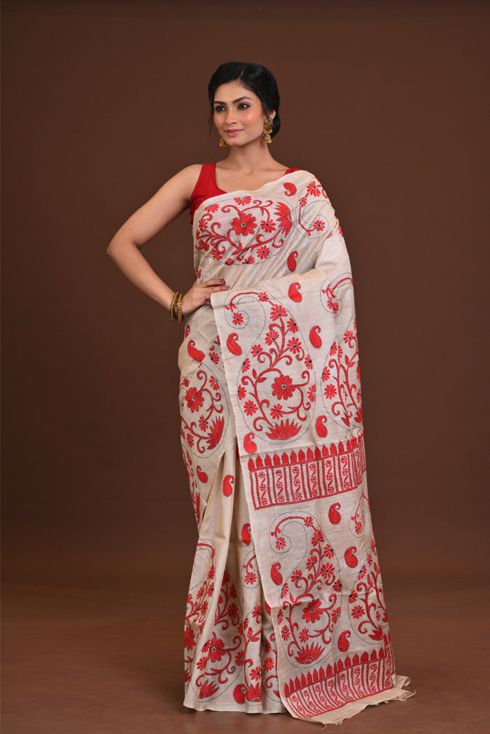 Pure Silk Kantha Saree