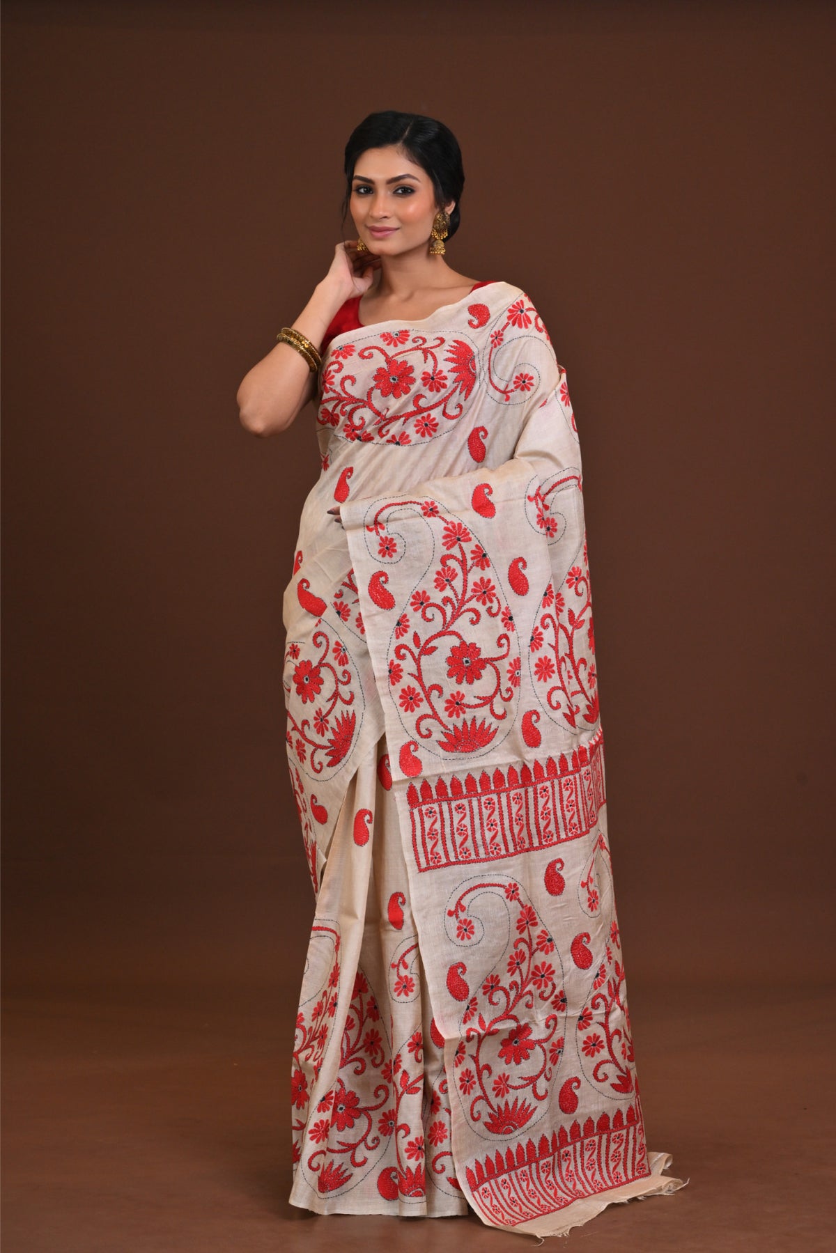 Pure Silk Kantha Saree