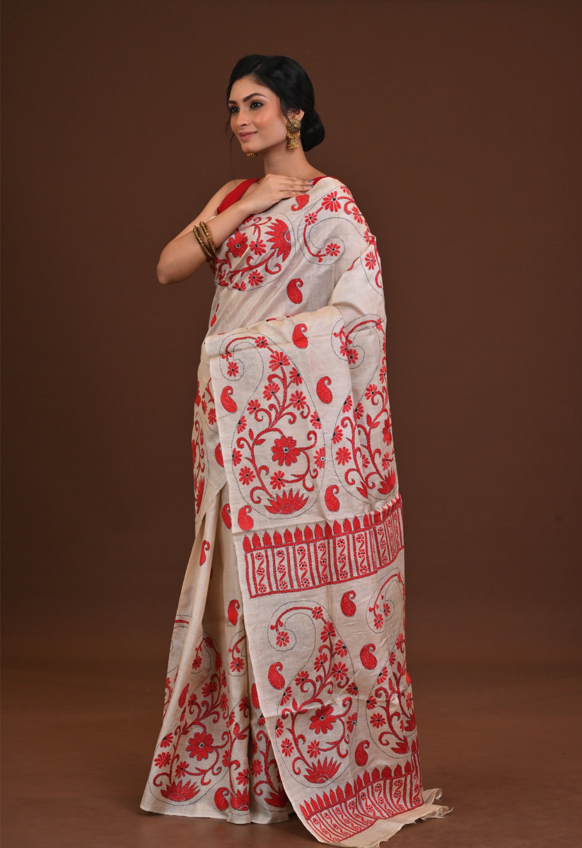 Pure Silk Kantha Saree
