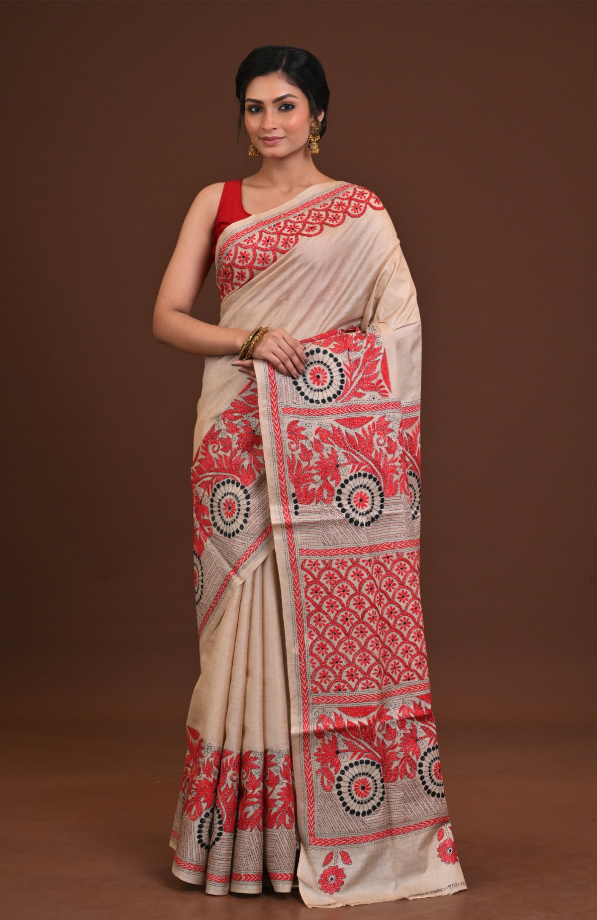 Pure Silk Kantha Saree