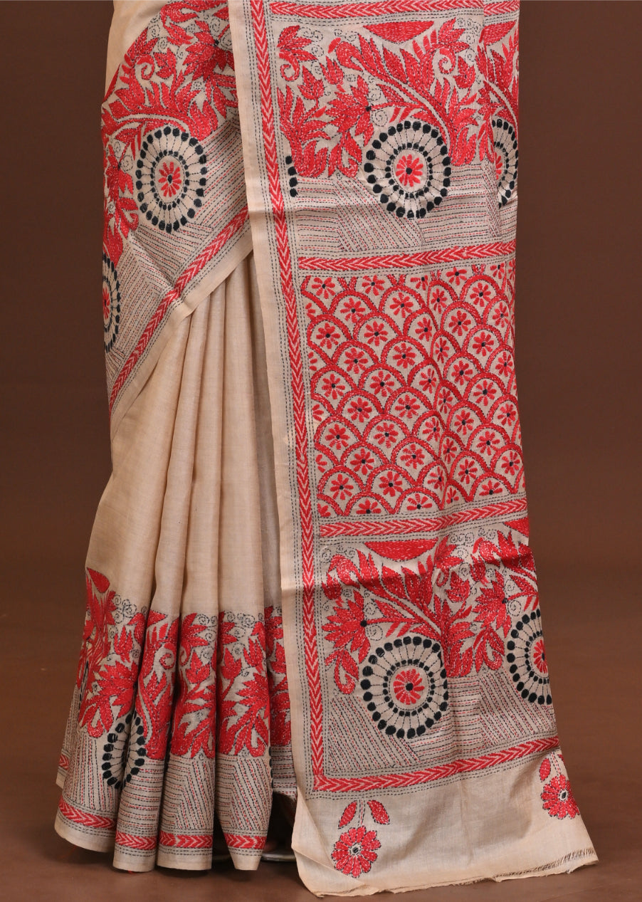 Pure Silk Kantha Saree