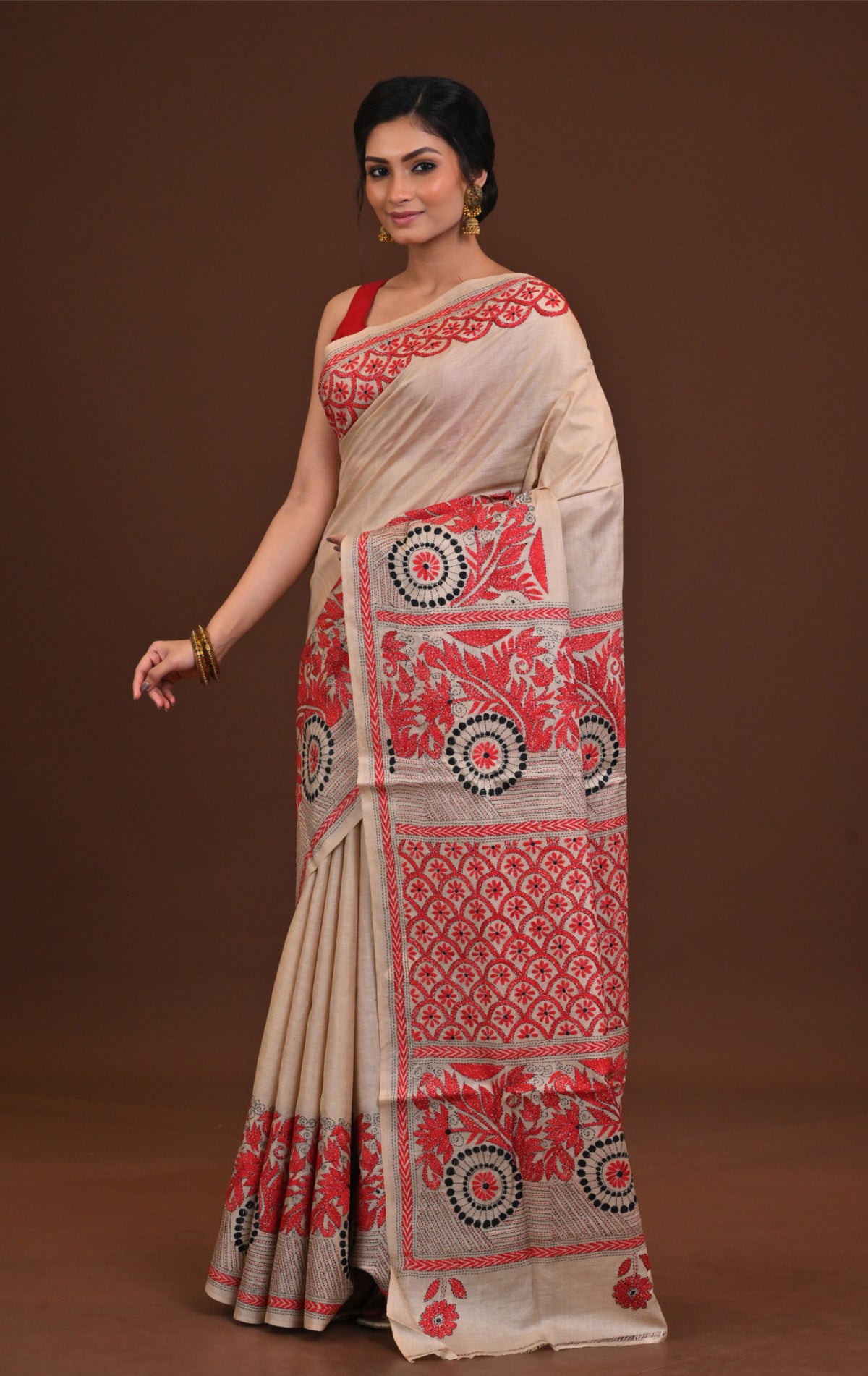 Pure Silk Kantha Saree