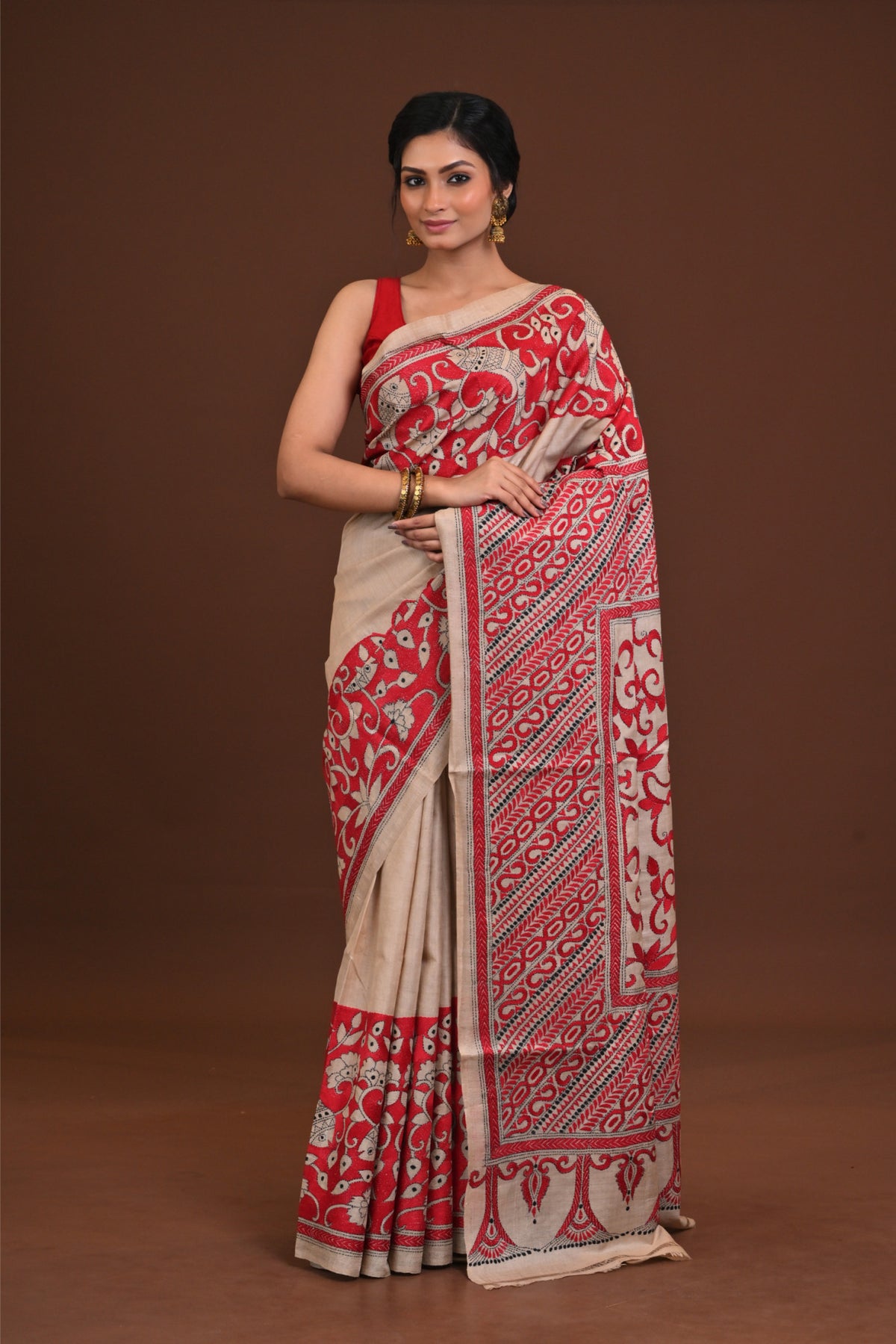 Pure Silk Kantha Saree