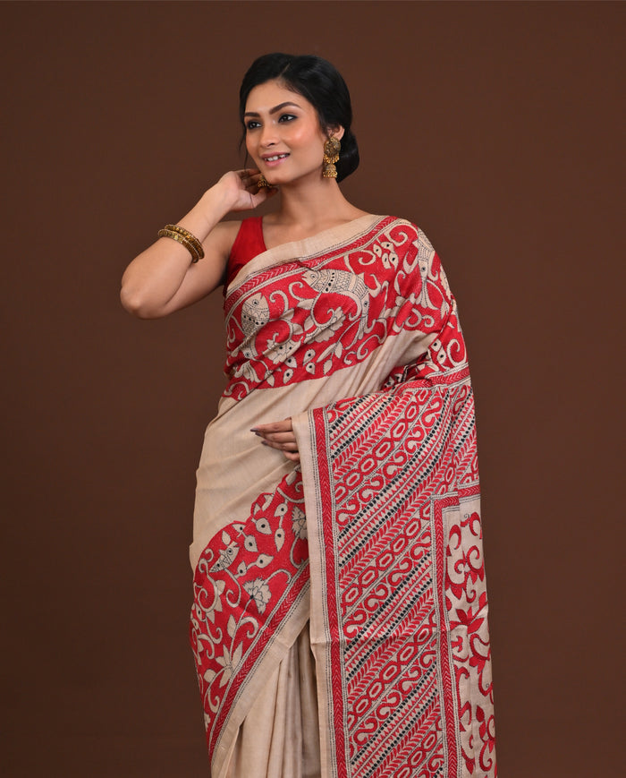 Pure Silk Kantha Saree