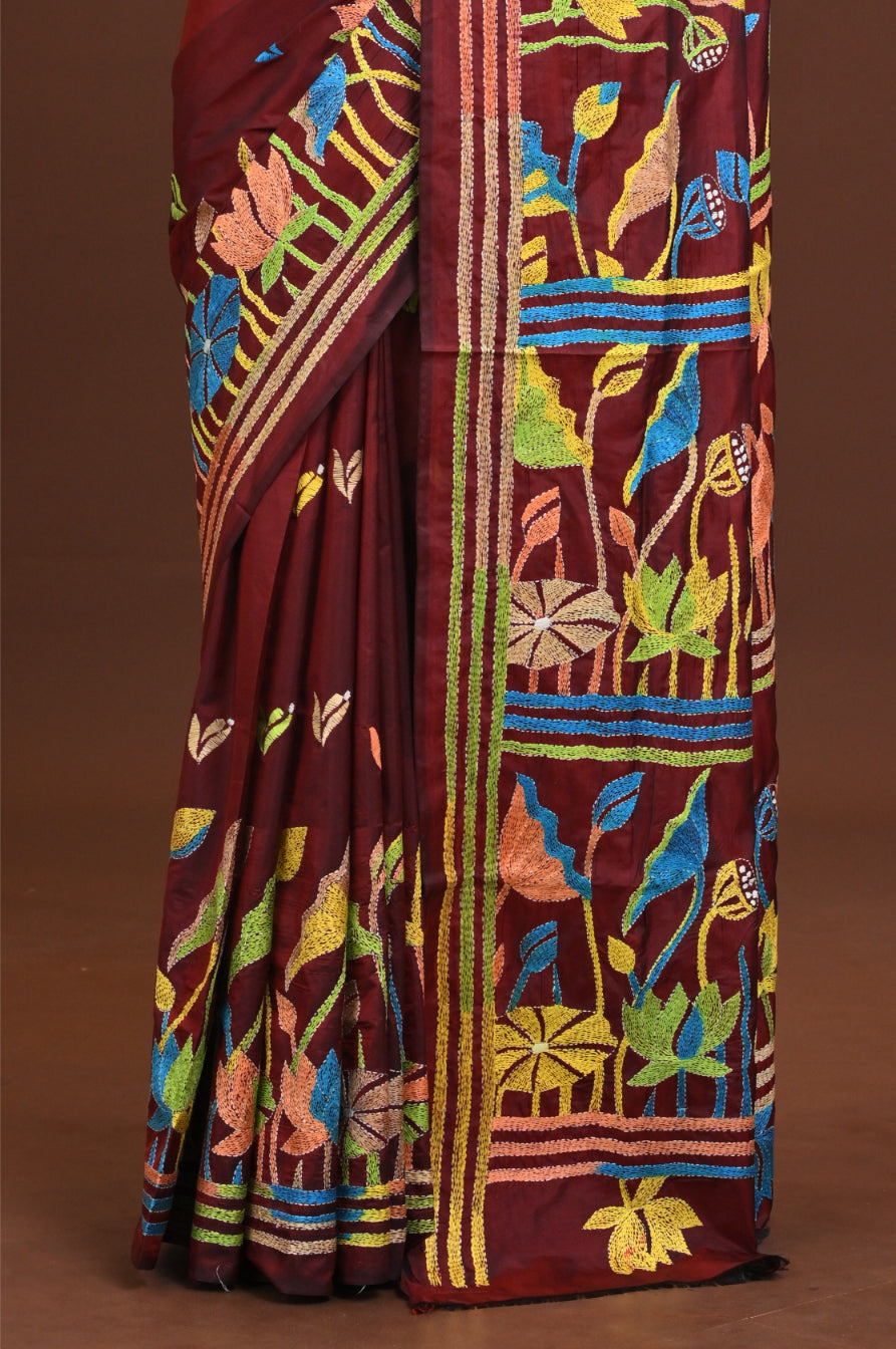 Blended Silk Kantha Saree