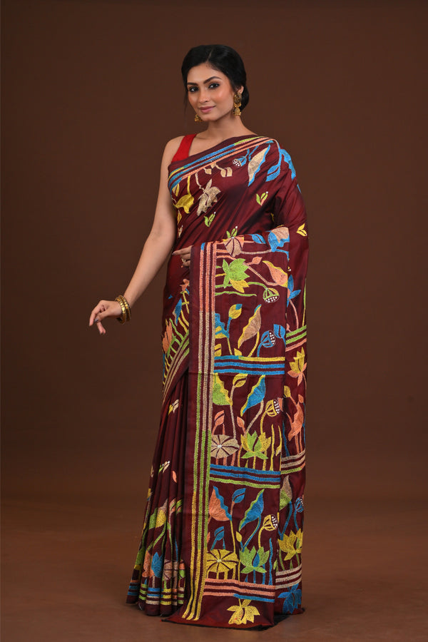 Blended Silk Kantha Saree