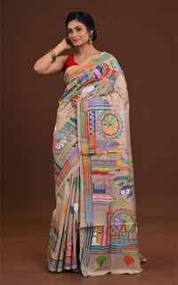 Gachi Tussar Silk Kantha Saree