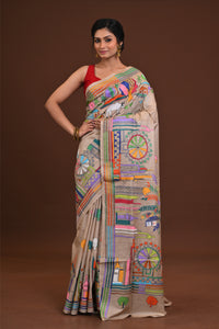 Gachi Tussar Silk Kantha Saree