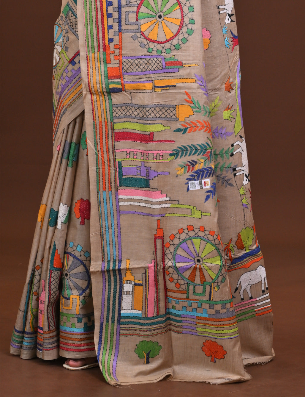 Gachi Tussar Silk Kantha Saree