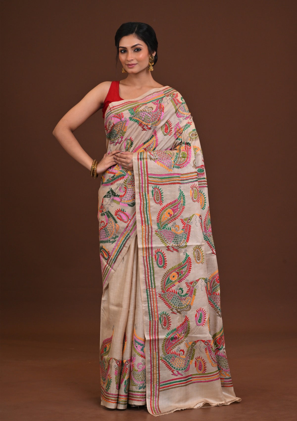 Pure Silk Kantha Saree