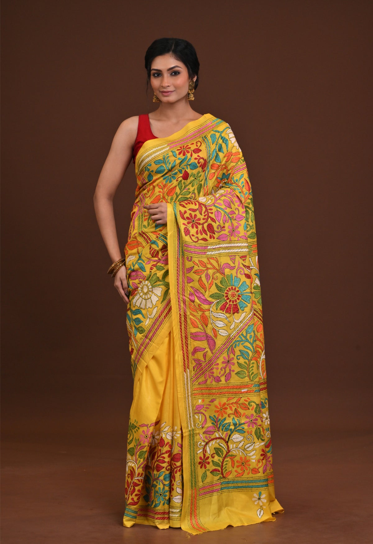Pure Silk Kantha Saree