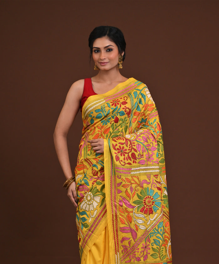 Pure Silk Kantha Saree