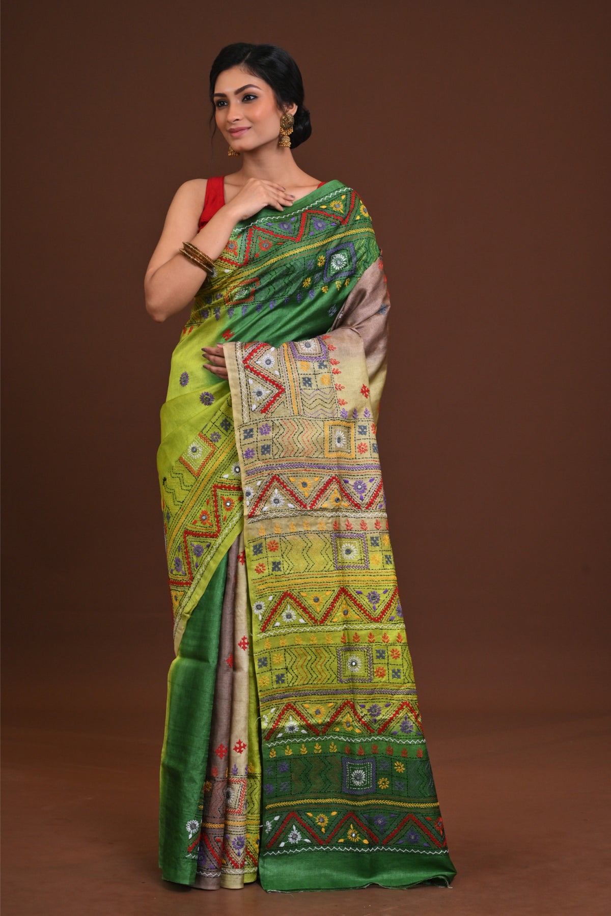 Tussar Dye Lambani Saree