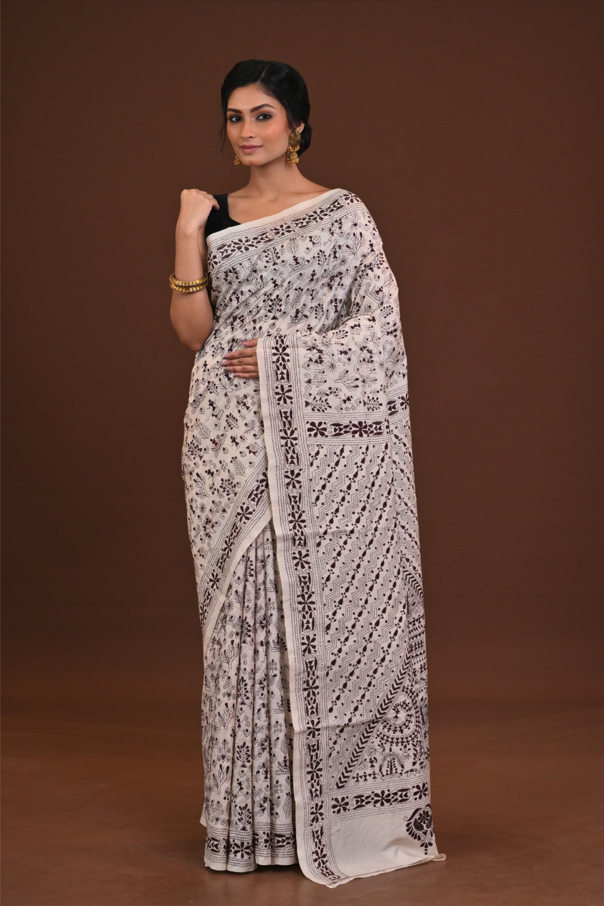 Pure Silk Kantha Saree