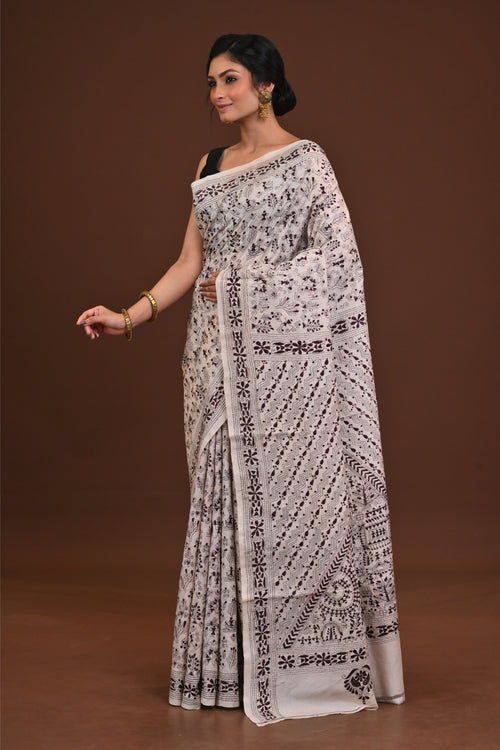 Pure Silk Kantha Saree