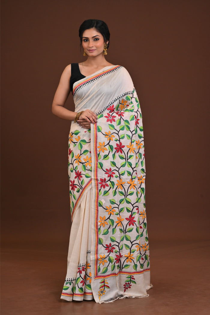 Tussar Silk Kantha Saree