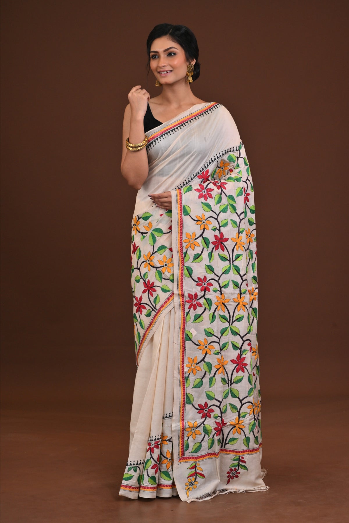 Tussar Silk Kantha Saree