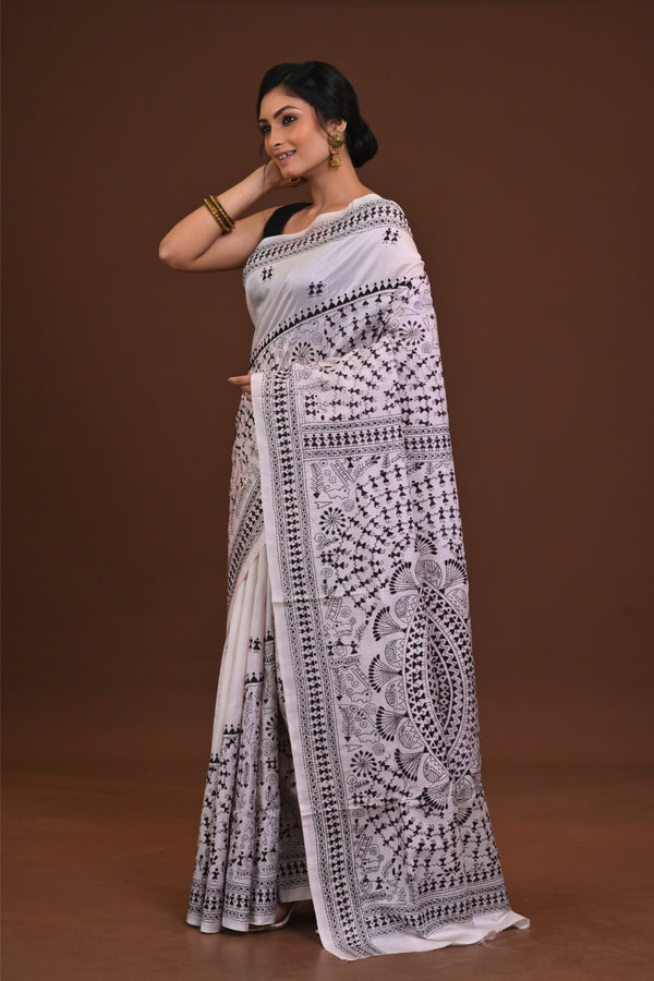 Pure Silk Kantha Saree