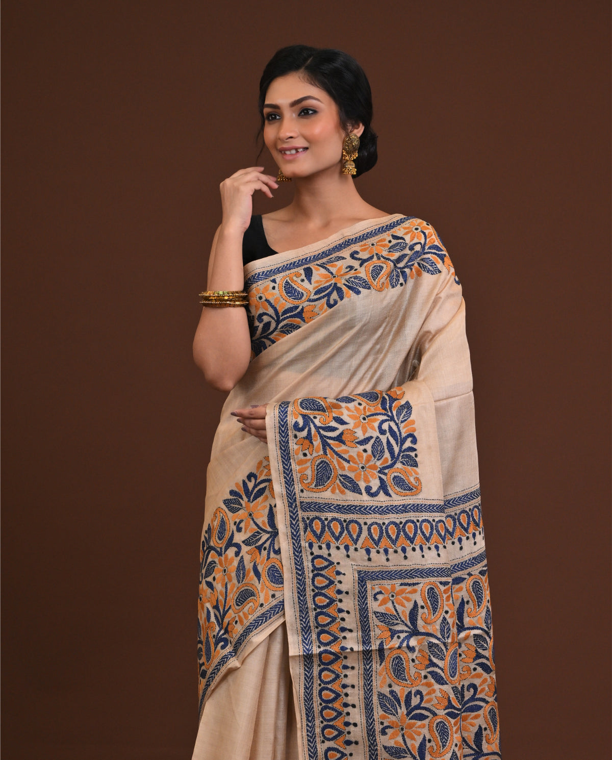 Pure Silk Kantha Saree