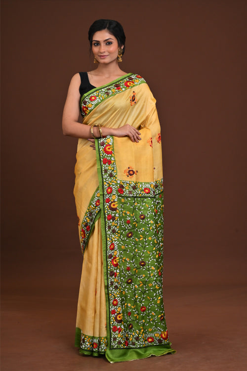 Silk Jalchuri Allover Kantha Saree