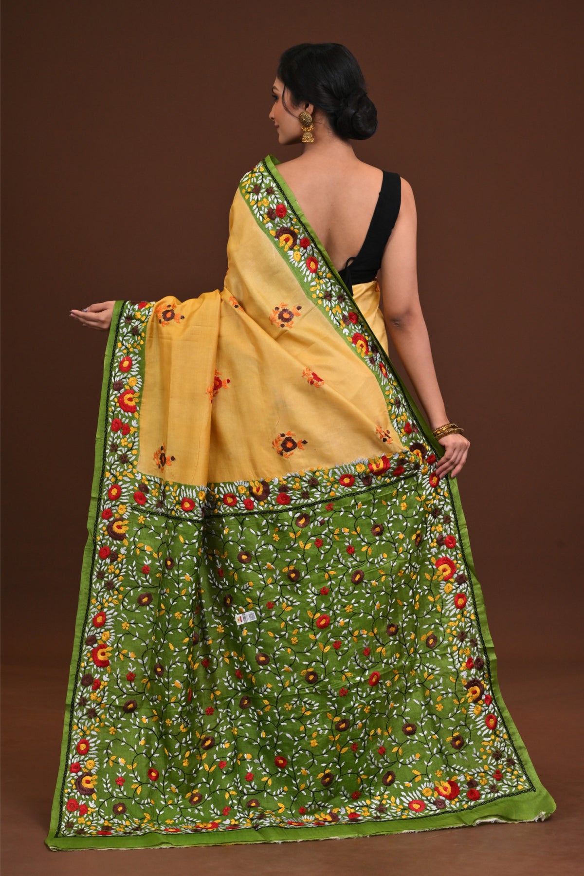 Silk Jalchuri Allover Kantha Saree