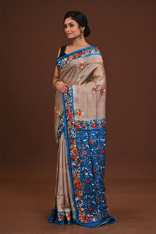Silk Jalchuri Allover Kantha Saree