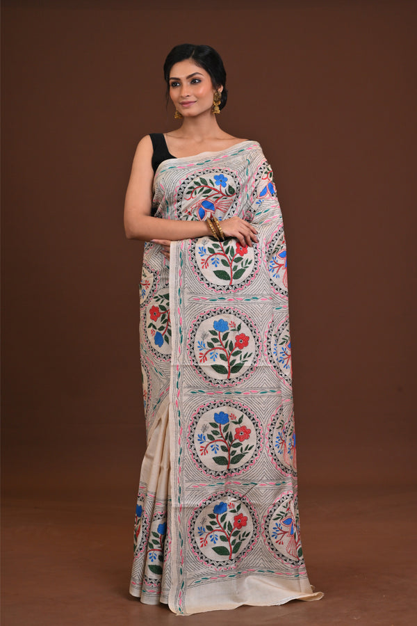 Pure Silk Kantha Saree