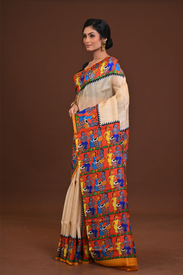 Handloom Silk Pattachitra Saree
