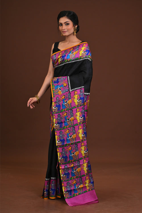 Handloom Silk Pattachitra Saree