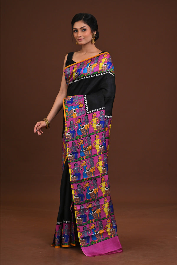 Handloom Silk Pattachitra Saree