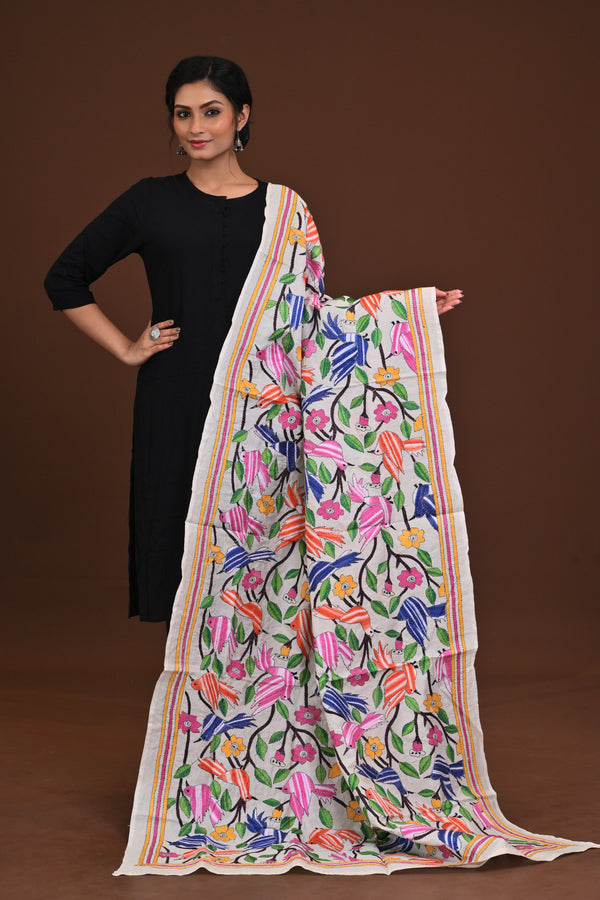 Pure Silk Kantha Dupatta