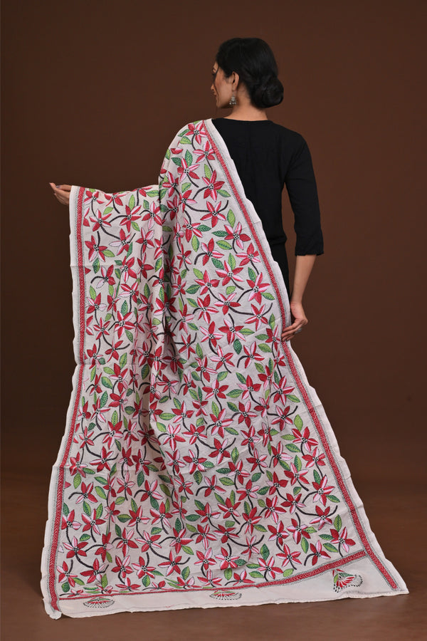 Pure Silk Kantha Dupatta