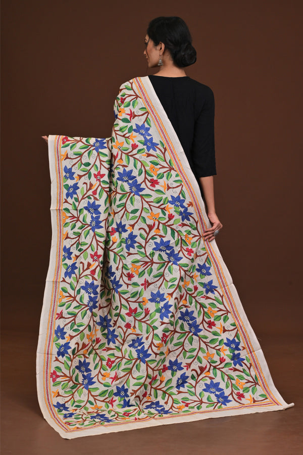 Pure Silk Kantha Dupatta