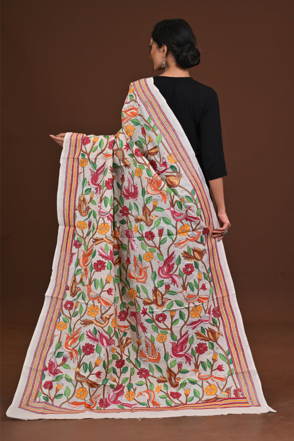 Pure Silk Kantha Dupatta
