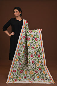 Pure Silk Kantha Dupatta