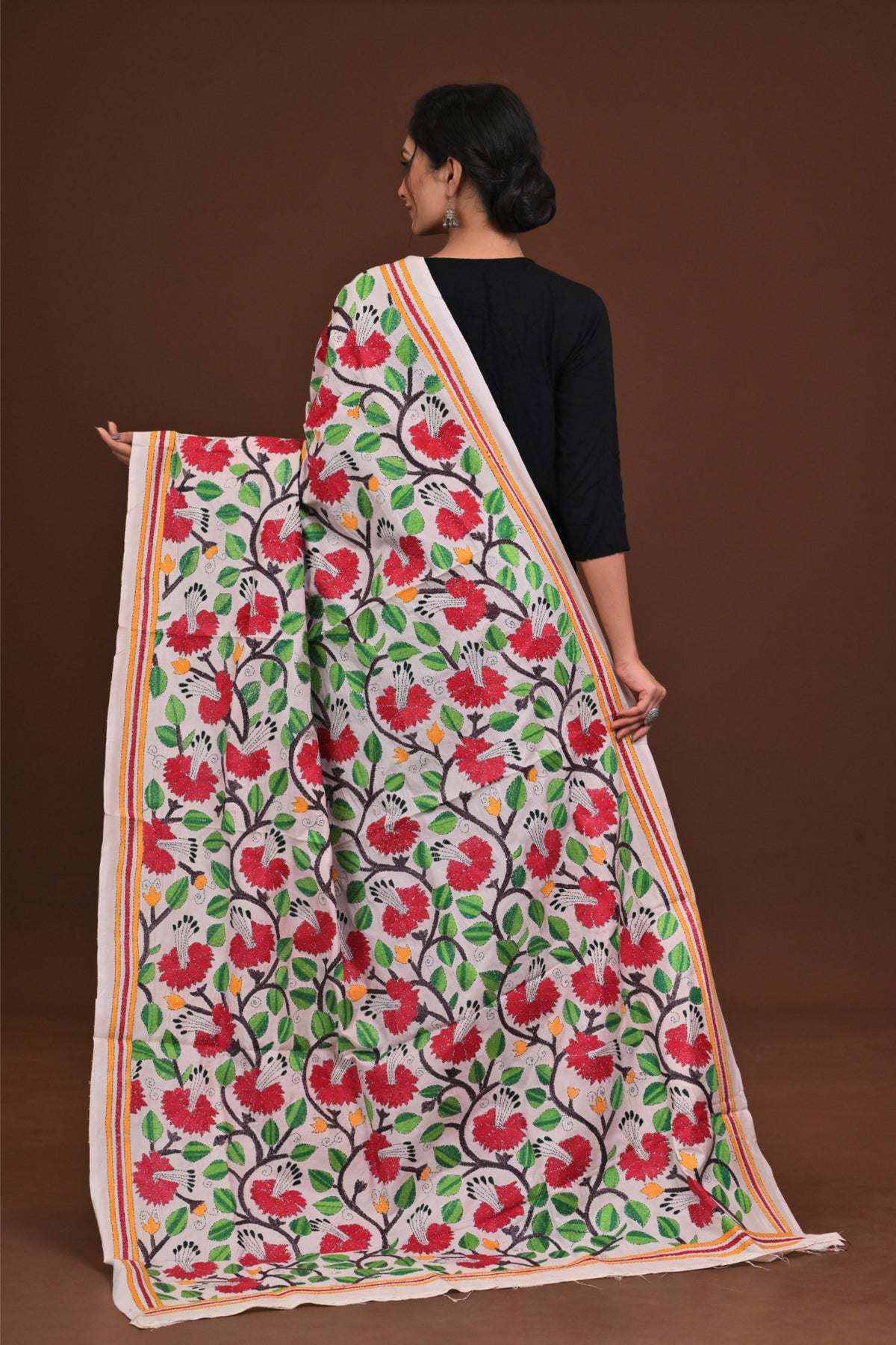 Pure Silk Kantha Dupatta