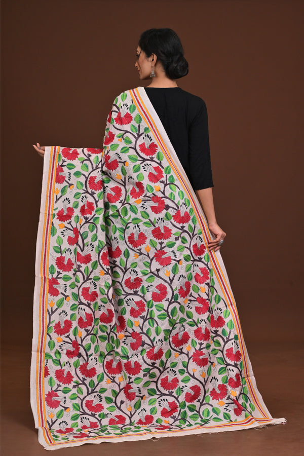 Pure Silk Kantha Dupatta