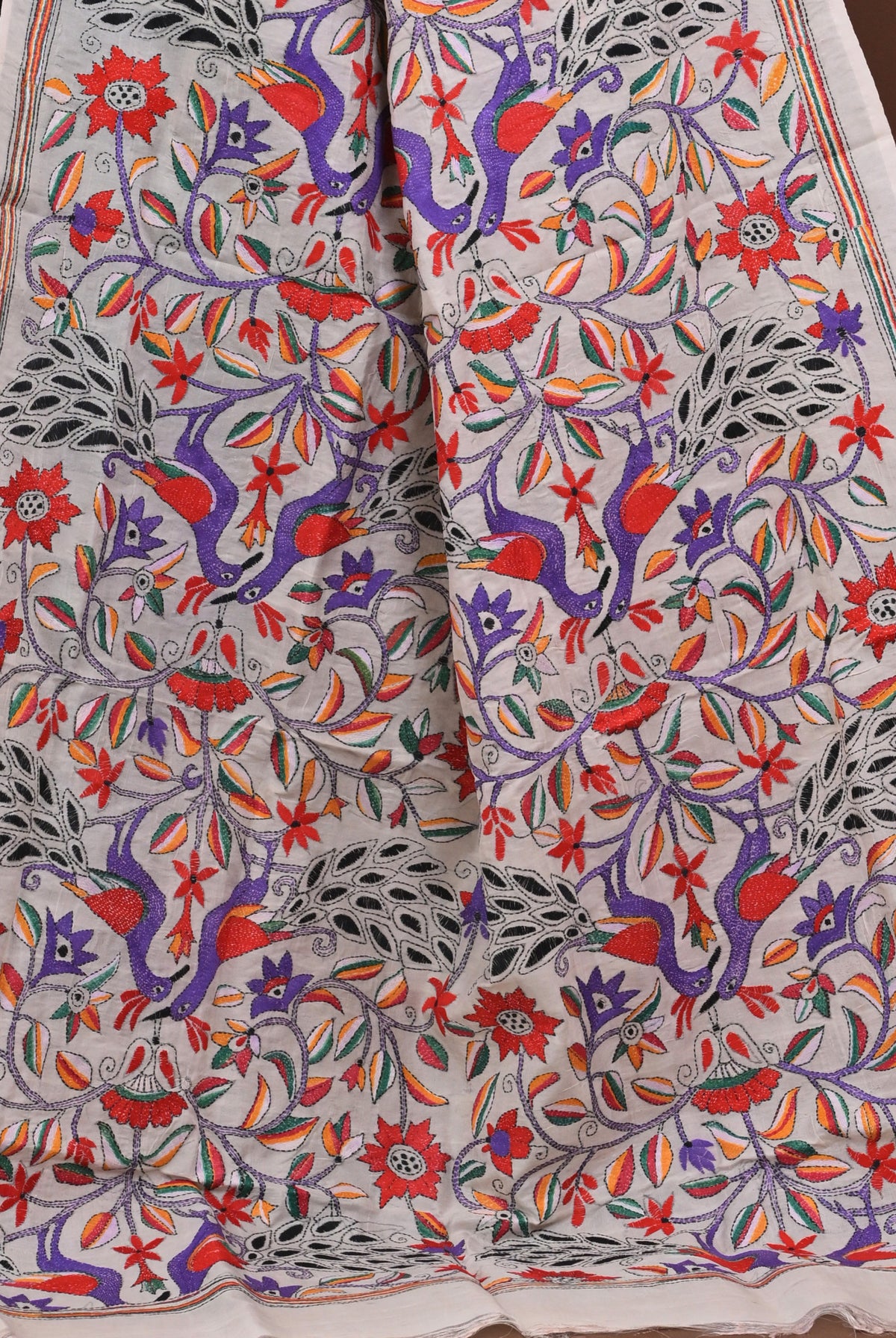 Pure Silk Kantha Dupatta