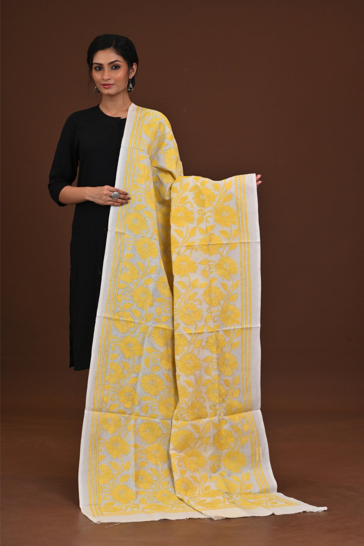 Pure Silk Kantha Dupatta