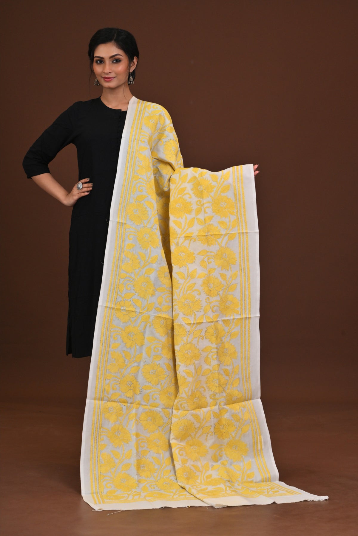 Pure Silk Kantha Dupatta