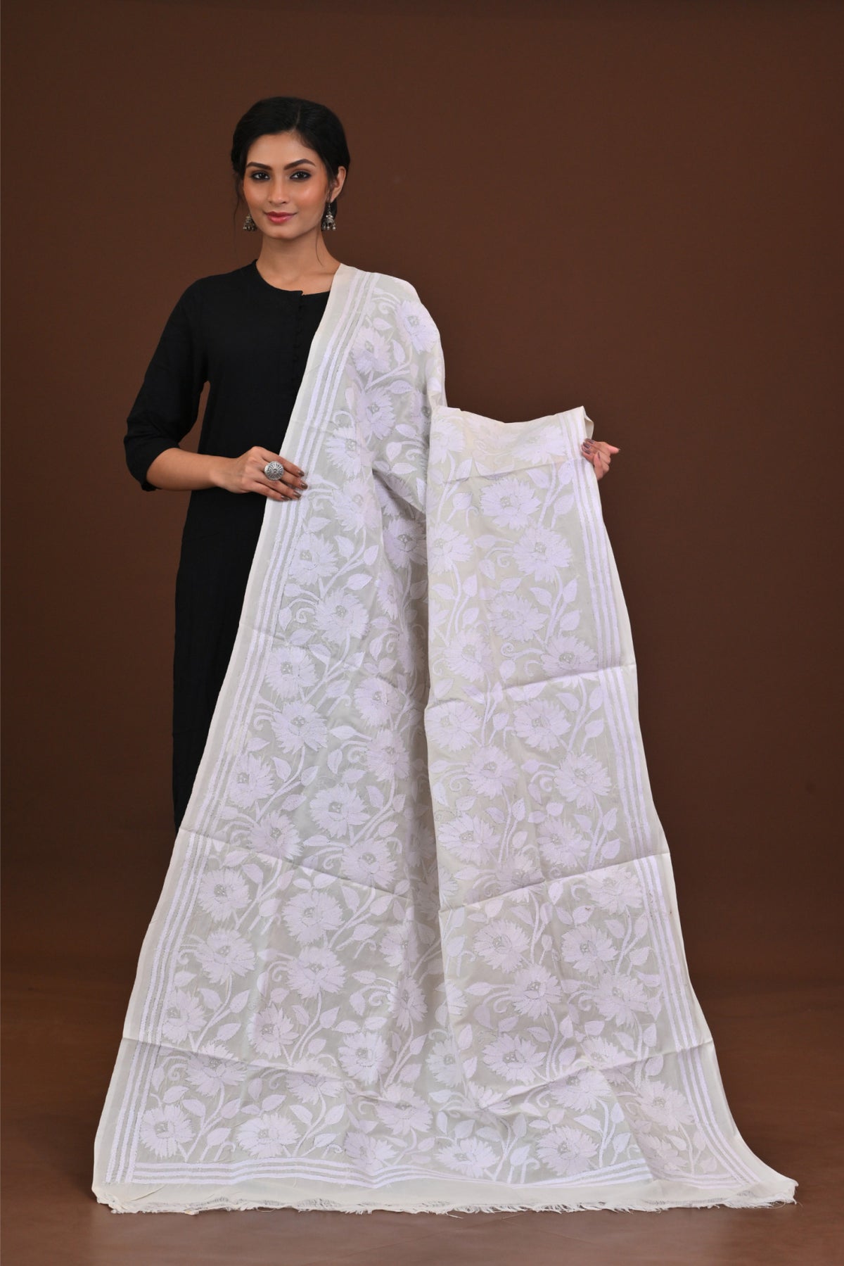 Pure Silk Kantha Dupatta