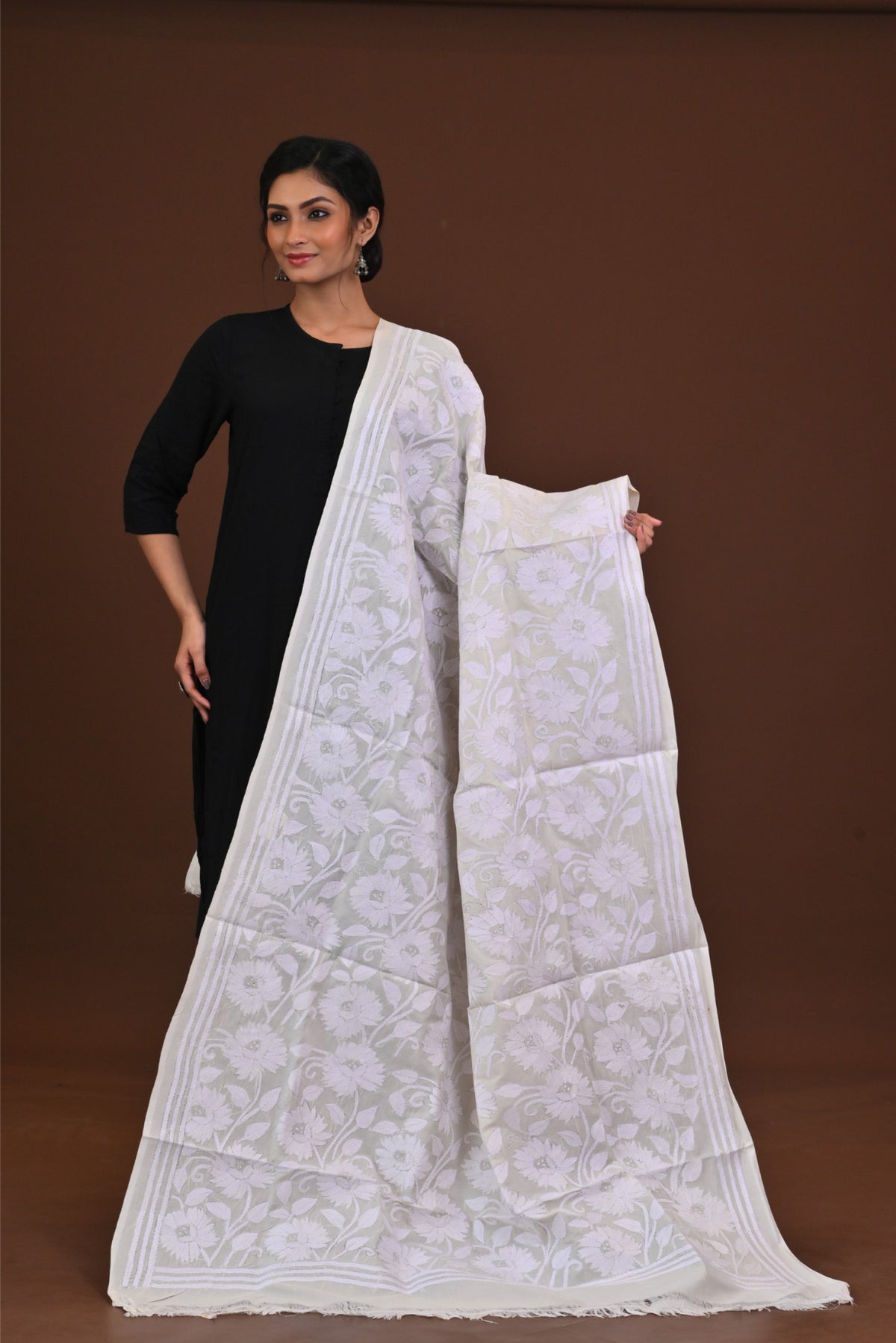Pure Silk Kantha Dupatta